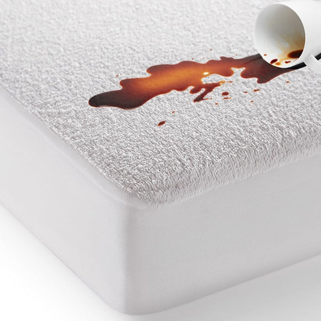 100% Waterproof Mattress Protector Terry Top - Extra Deep 30cm Fitted - Super Absorbent - Machine Washable