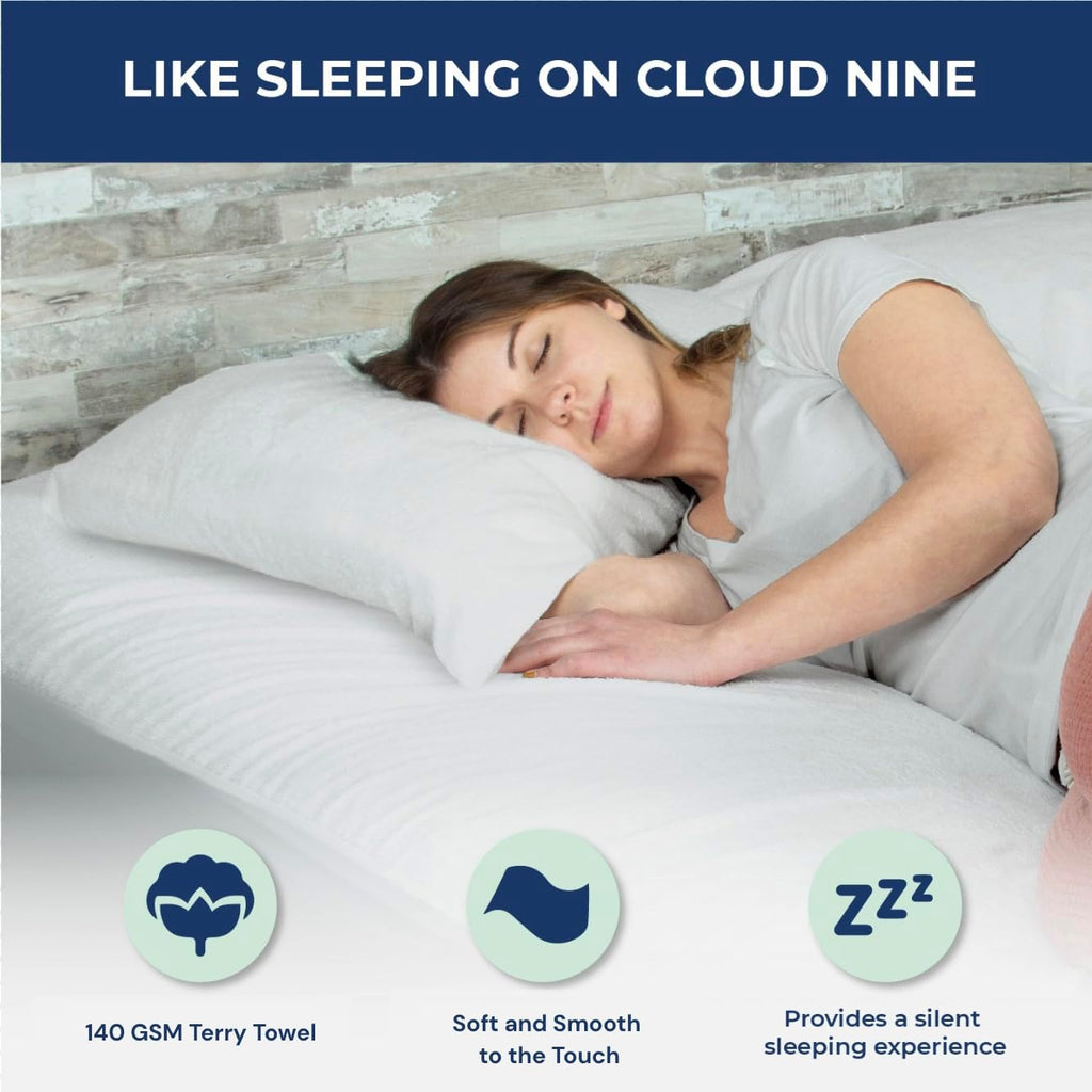 100% Waterproof Mattress Protector Terry Top - Extra Deep 30cm Fitted - Super Absorbent - Machine Washable