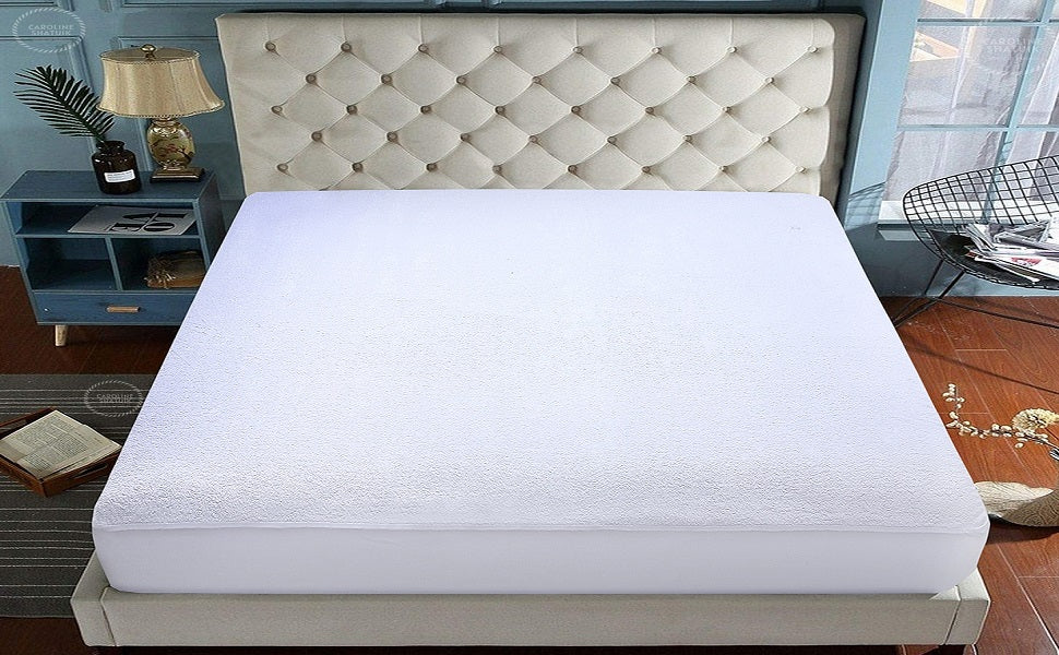 100% Waterproof Mattress Protector Terry Top - Extra Deep 30cm Fitted - Super Absorbent - Machine Washable